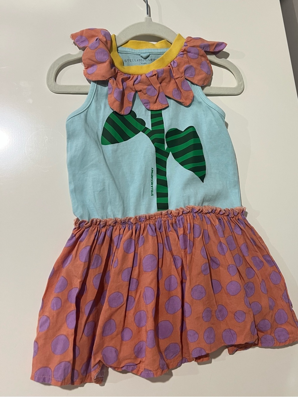 Stella McCartney Kids flower dress - Light Blue & Orange 3T